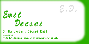 emil decsei business card