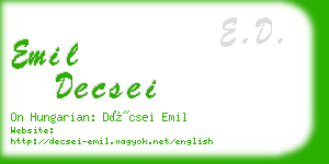 emil decsei business card